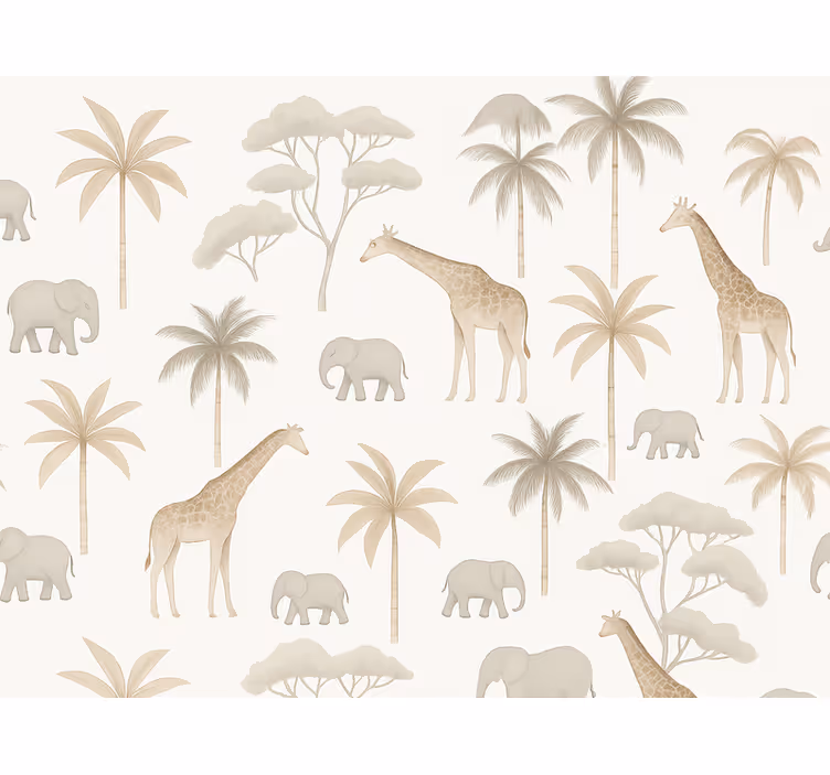 Carta da parati cameretta savana bambini - TenStickers