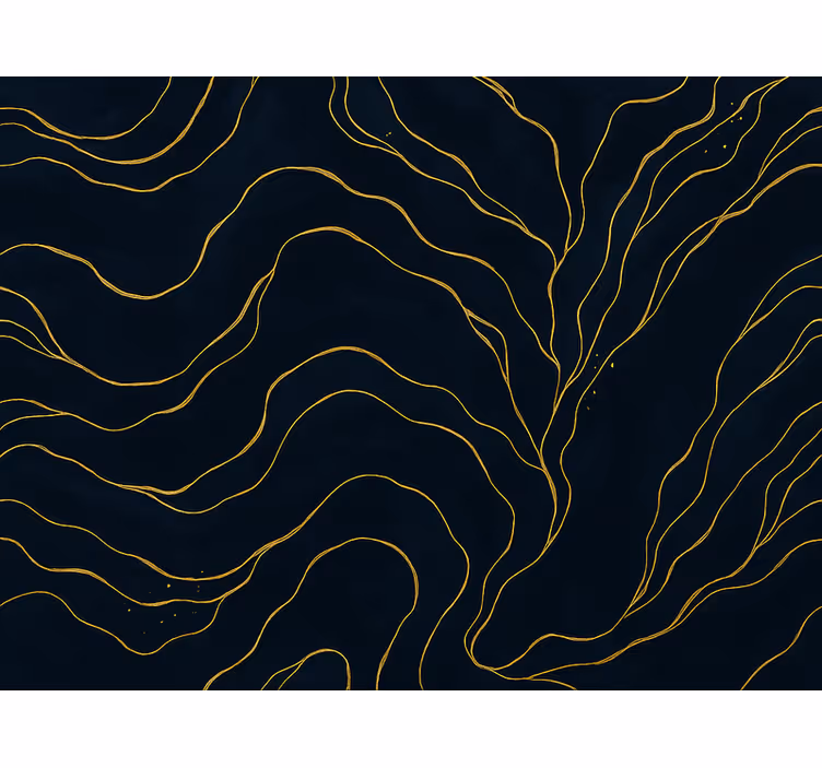 Carta da parati camera da letto marmo blu e oro - TenStickers