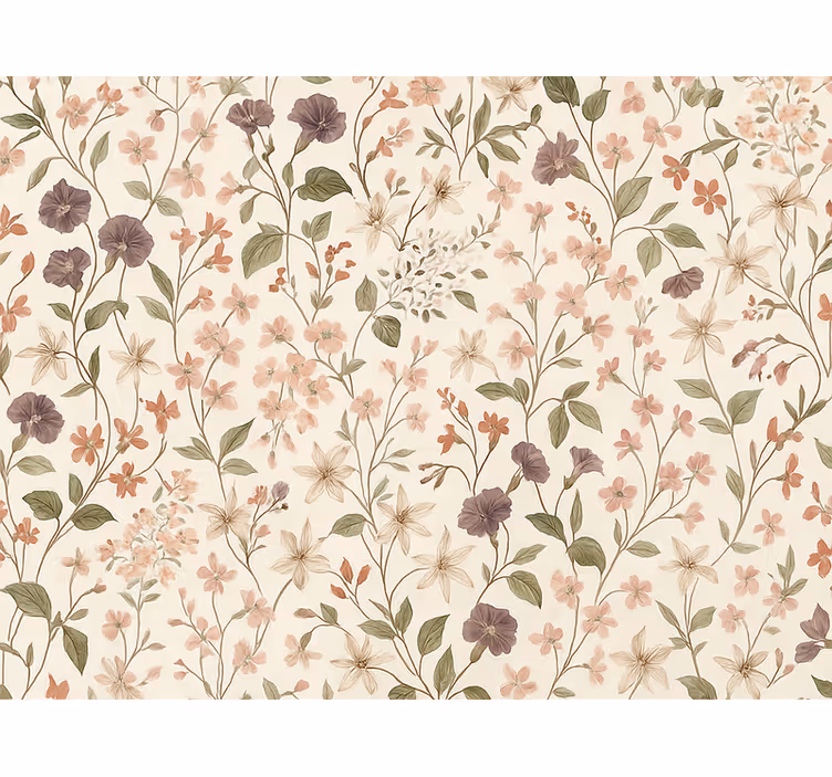 Carta da parati camera da letto design fiori rosa - TenStickers