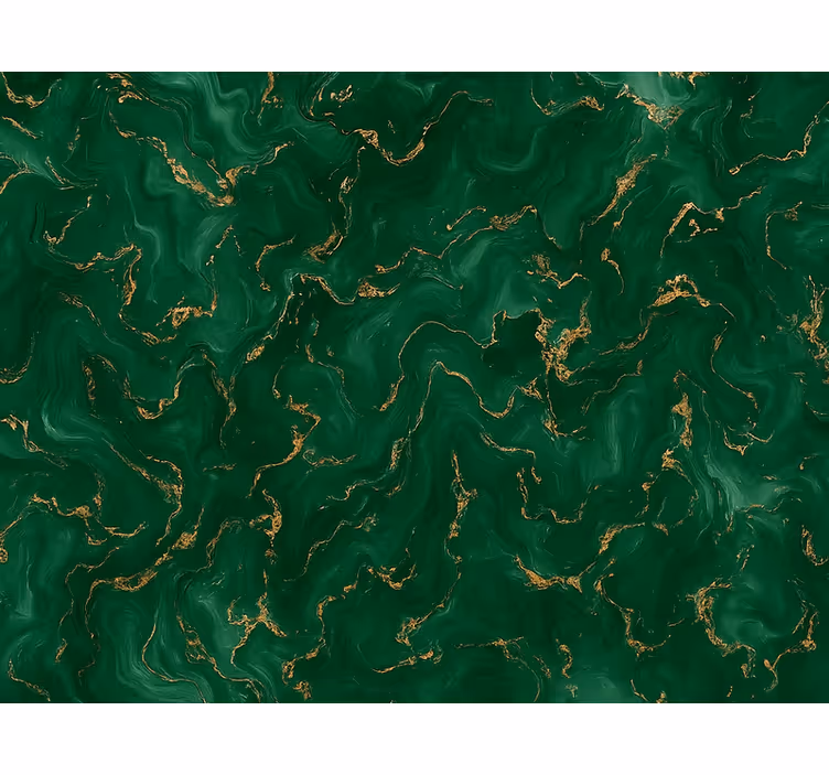 Carta da parati camera da letto verde smeraldo e marmo oro - TenStickers