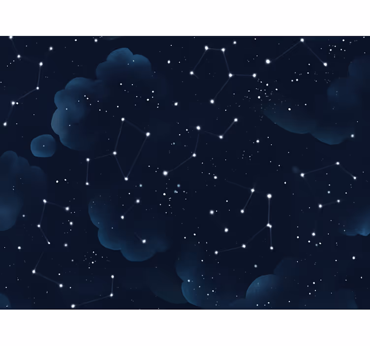 Carta da parati camera da letto cielo blu navy con stelle - TenStickers