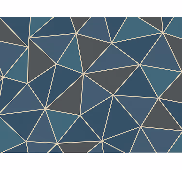 Carta da parati soggiorno pattern geometrico blu moderno - TenStickers