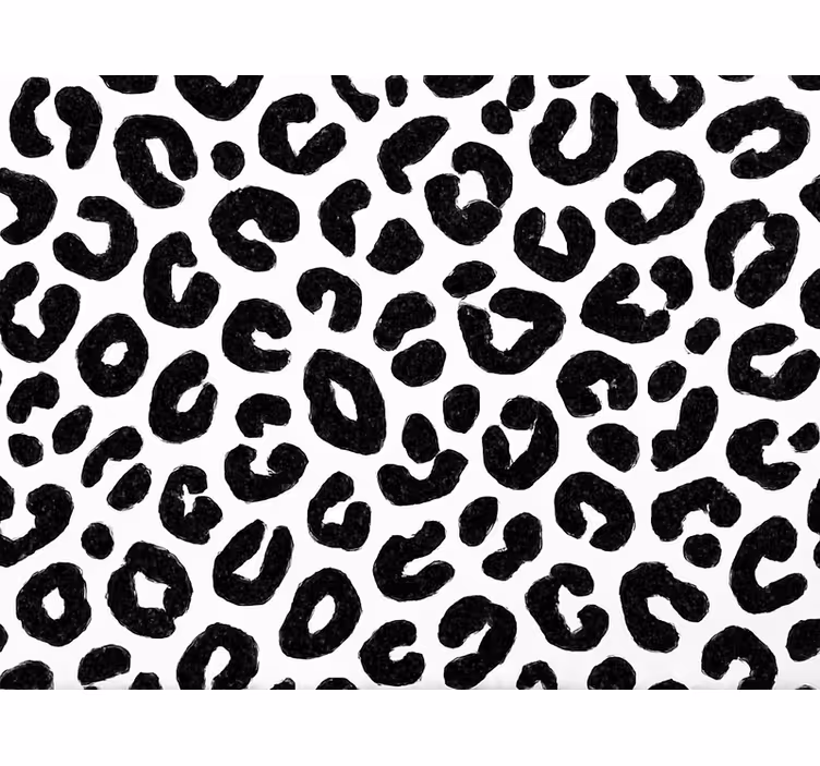 Carta da parati soggiorno motivo leopardato bianco e nero - TenStickers