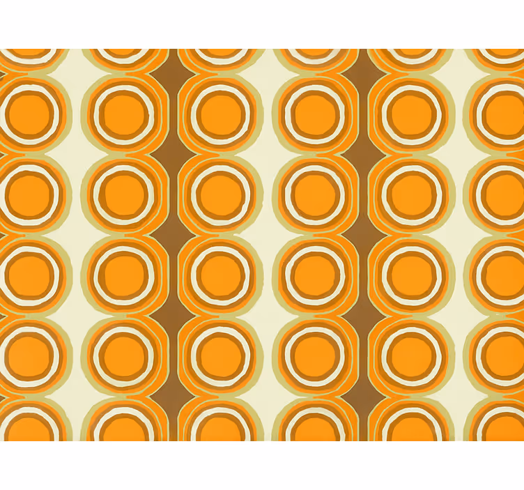 Carta da parati soggiorno design cerchi arancioni retro - TenStickers