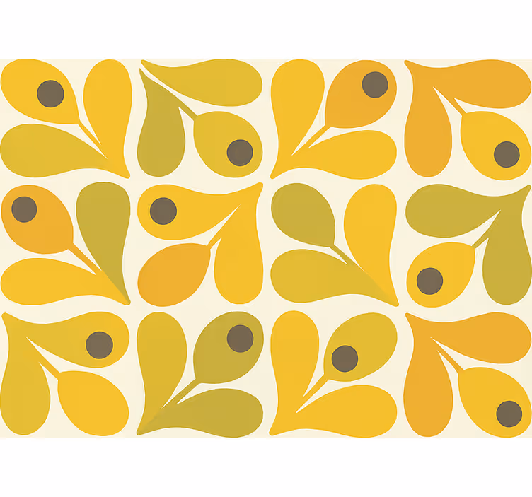 Carta da parati soggiorno geometrici gialli retro - TenStickers