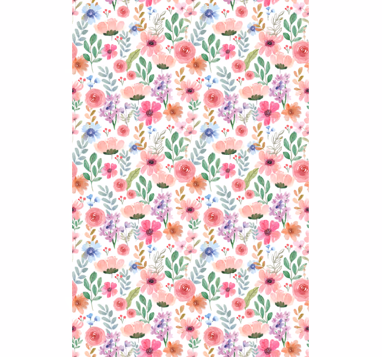 Carta da parati floreale multicolore - TenStickers