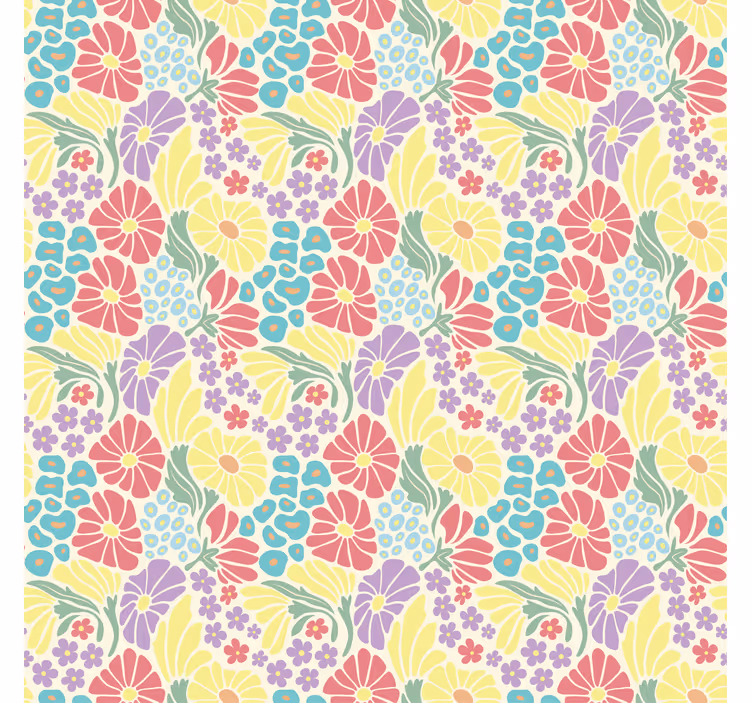Carta da parati floreale fiori pastello - TenStickers