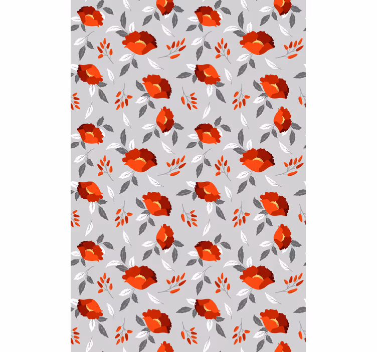 Carta da parati floreale papaveri rossi fluttuanti - TenStickers