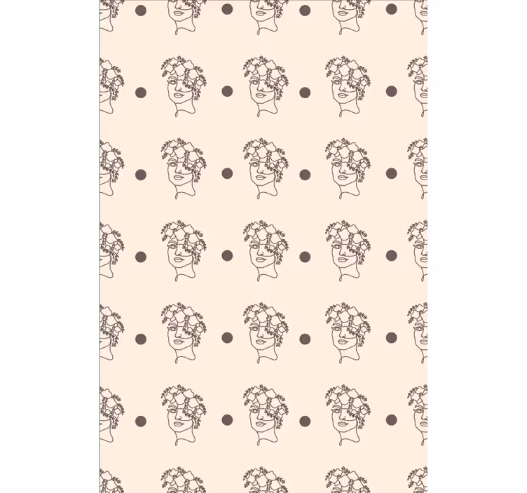 Carta da parati floreale silhouette minimalista donna - TenStickers