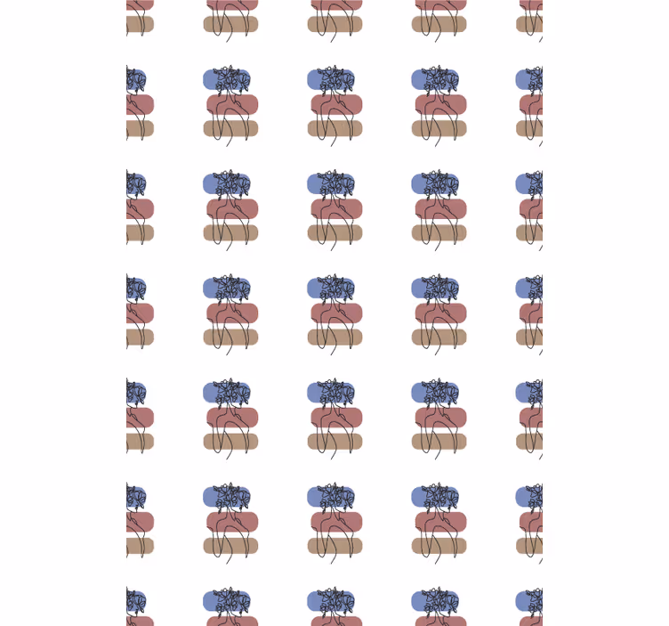 Carta da parati floreale design geometrico donna - TenStickers