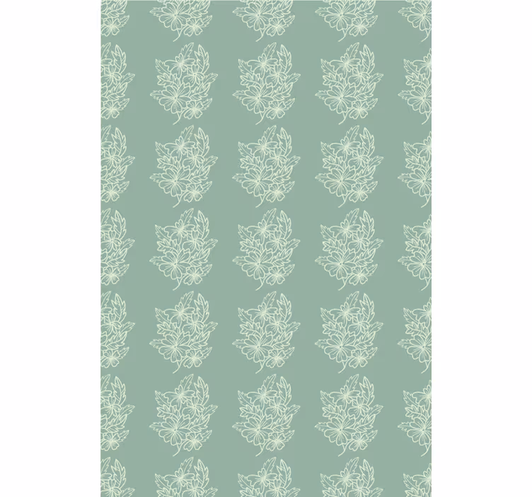 Carta da parati floreale verde minimalista elegante - TenStickers