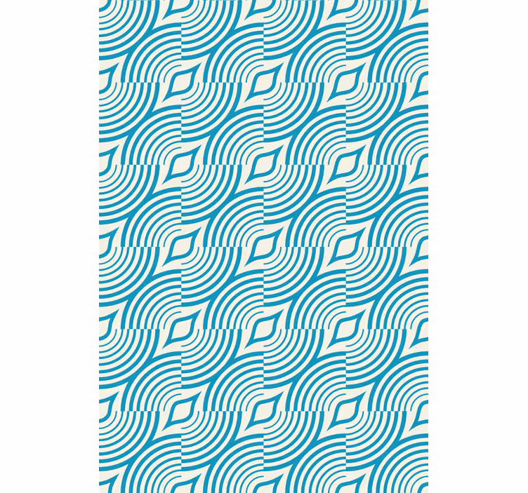 Carta da parati floreale linee blu mare - TenStickers