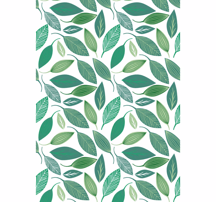 Carta da parati floreale motivo natura foglie verdi - TenStickers