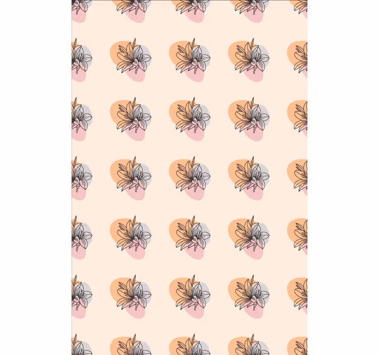 Carta da parati floreale coppia di fiori design minimalista - TenStickers