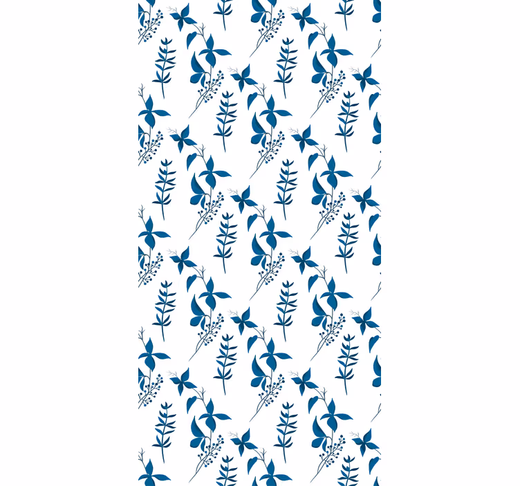 Carta da parati floreale motivo fiori blu - TenStickers
