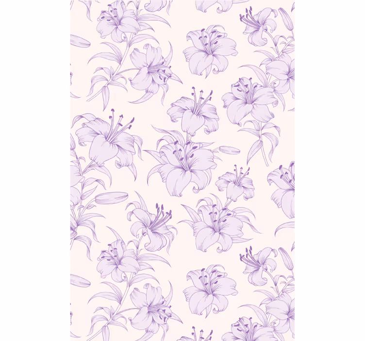 Carta da parati floreale design di gigli in fiore - TenStickers