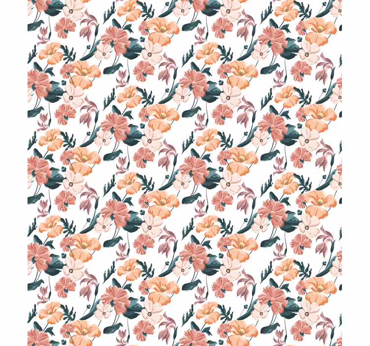 Carta da parati floreale stampa fiorita 'ziedi' bianca - TenStickers