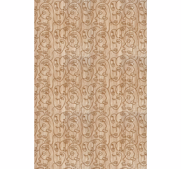 Carta da parati camera da letto donne disegnate beige - TenStickers