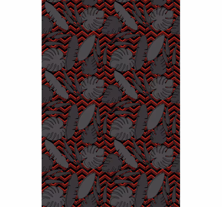Carta da parati camera da letto motivo zig zag grigio rosso - TenStickers