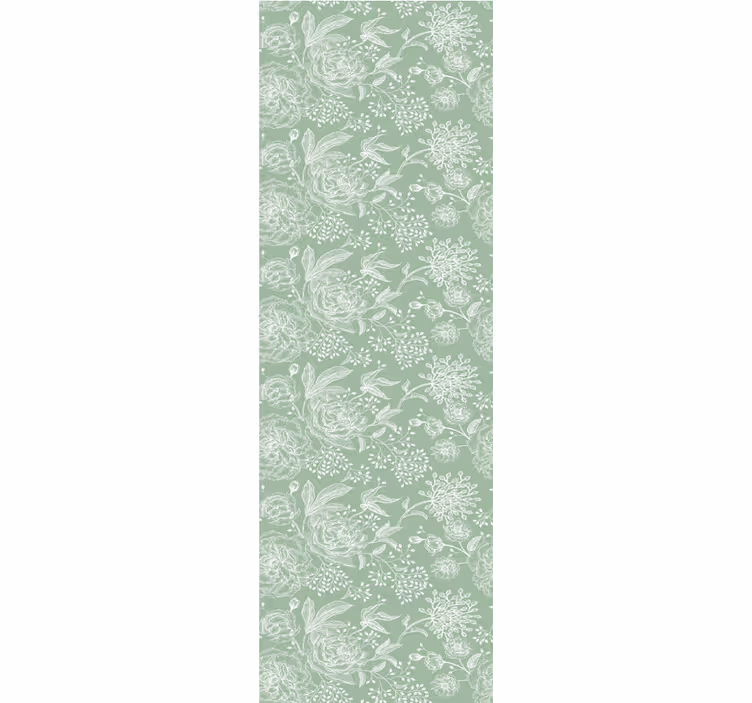 Carta da parati camera stile grandmillenial floreale verde - TenStickers