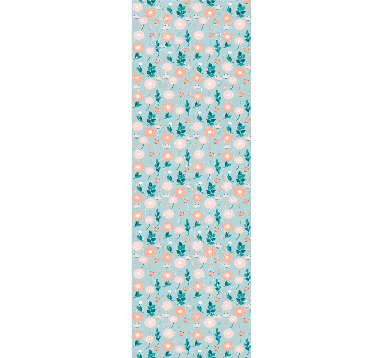 Carta da parati camera floreale blu shabby chic - TenStickers