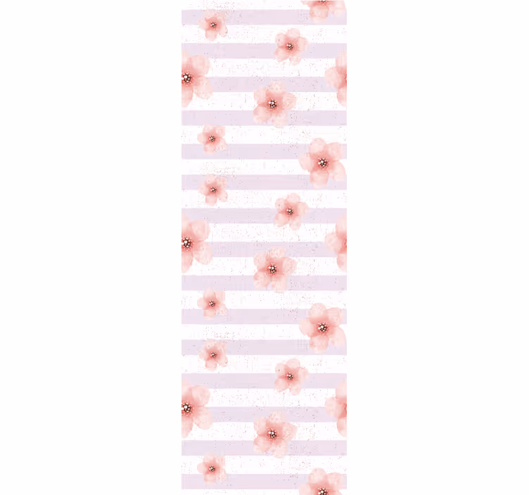 Carta da parati camera shabby chic a righe rosa verticali - TenStickers