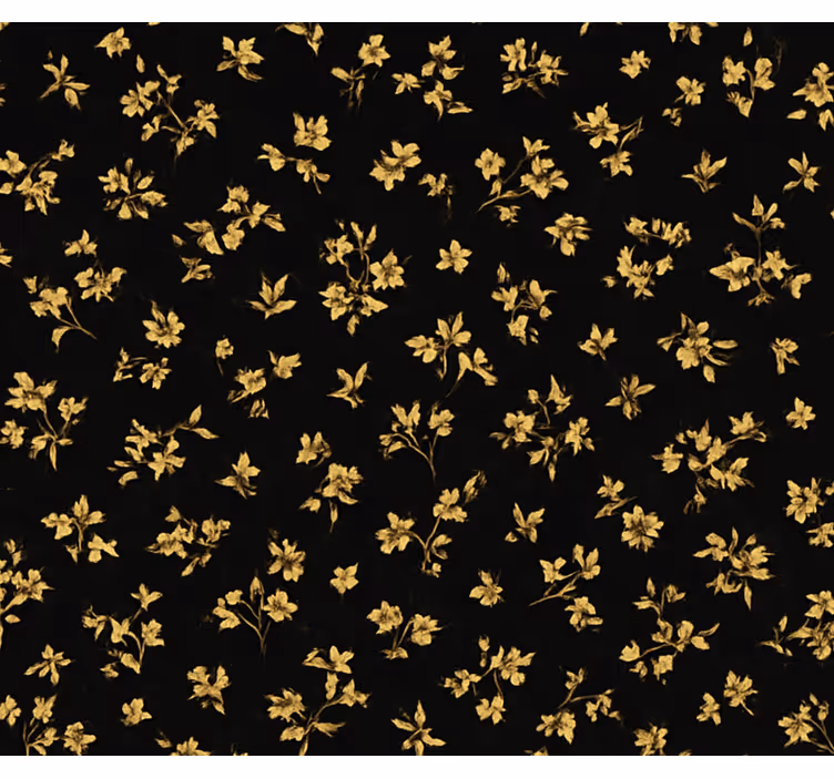 Carta da parati camera sfondo scuro con fiori oro - TenStickers
