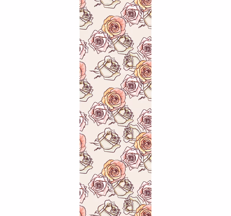 Carta da parati camera motivo rose stile inglese - TenStickers