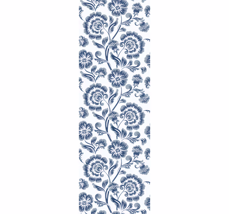 Carta da parati camera fiori blu stile grandmillenial - TenStickers