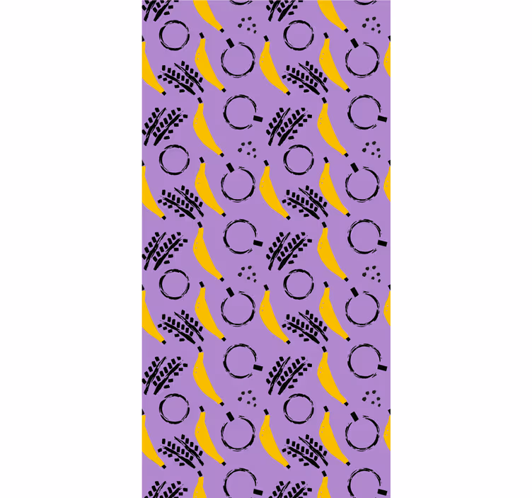 Carta da parati camera design banane viola africano - TenStickers