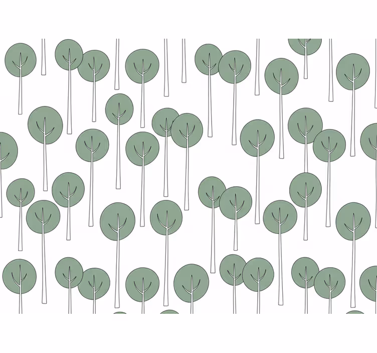 Carta da parati floreale motivo alberi minimalista - TenStickers