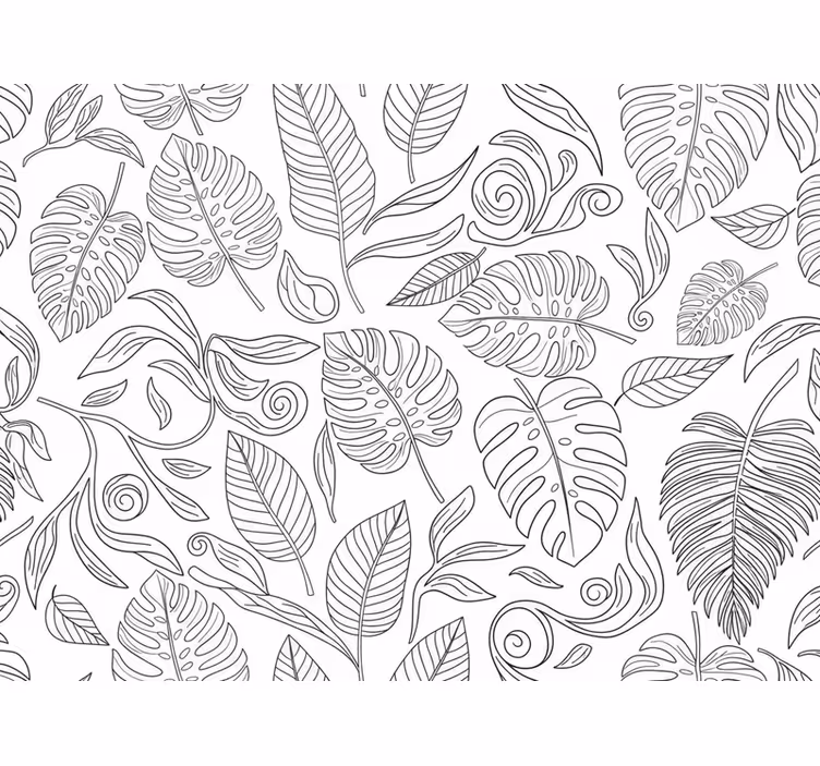 Carta da parati moderna botanica bianco e nero - TenStickers