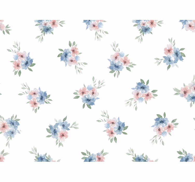 Carta da parati floreale fiori piccoli ad acquerello - TenStickers