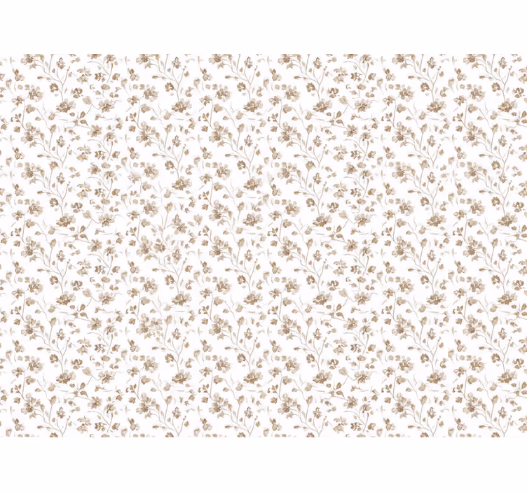 Carta da parati floreale fiori piccoli acquerello marrone - TenStickers