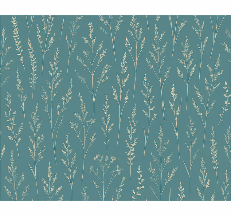 Carta da parati floreale prato selvaggio teal smorto - TenStickers
