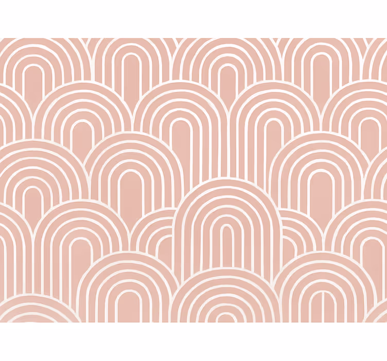 Carta da parati geometrica archi retro rosa polveroso - TenStickers