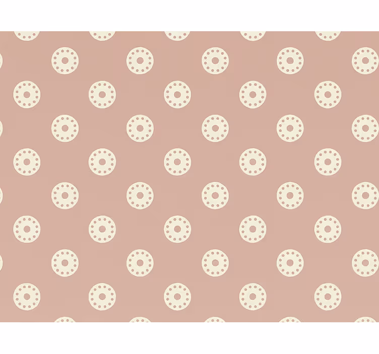 Carta da parati pois medaglioni rosa polveroso - TenStickers