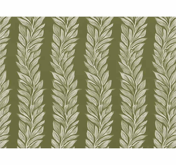 Carta da parati foglie viti intrecciate verde fango - TenStickers