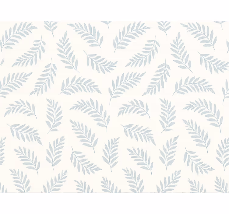 Carta da parati foglie felce blu leggera e ariosa - TenStickers