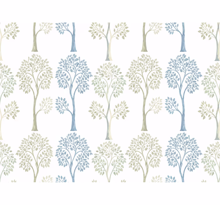 Carta da parati foglie design albero vintage chiaro - TenStickers