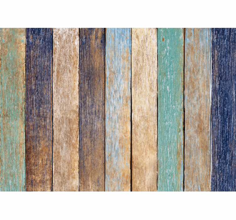 Carta da parati rustica legno estivo blu - TenStickers