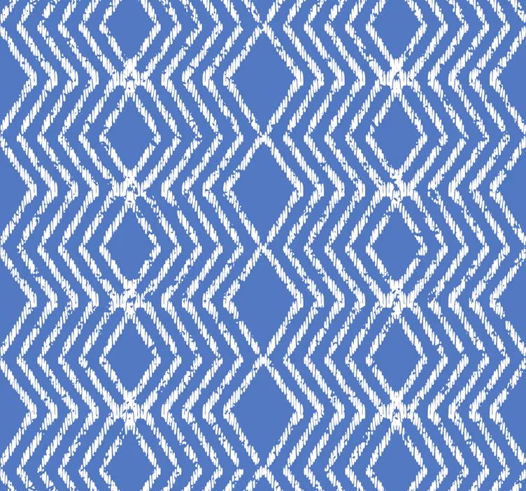 Carta da parati blu motivo zig zag - TenStickers