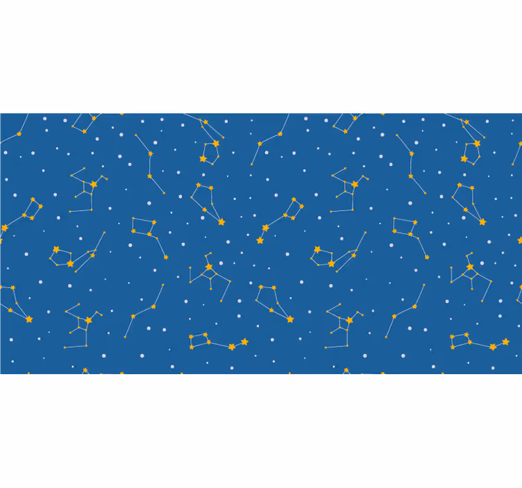 Carta da parati blu grafiche di costellazioni nel cielo - TenStickers