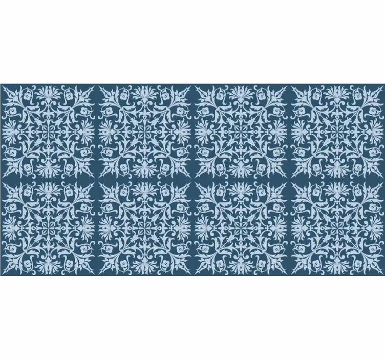 Carta da parati blu motivo floreale provinciale francese - TenStickers