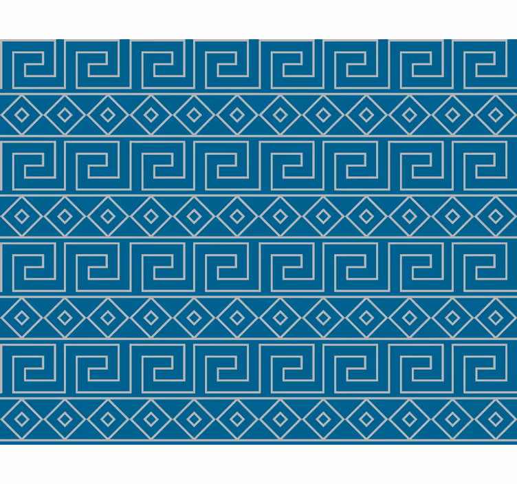 Carta da parati blu motivo chiave greco - TenStickers
