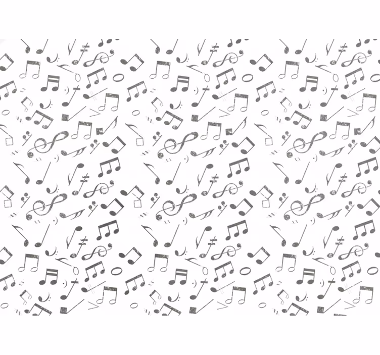 Carta da parati bianca note musicali - TenStickers