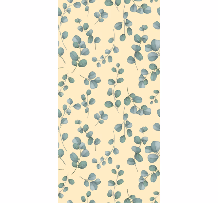 Carta da parati beige motivo foglie di eucalipto - TenStickers