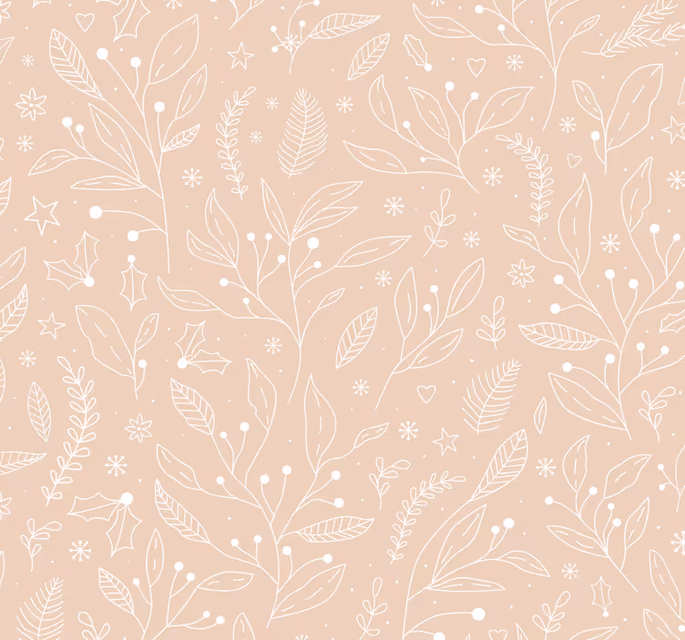 Carta da parati beige piante di natale - TenStickers