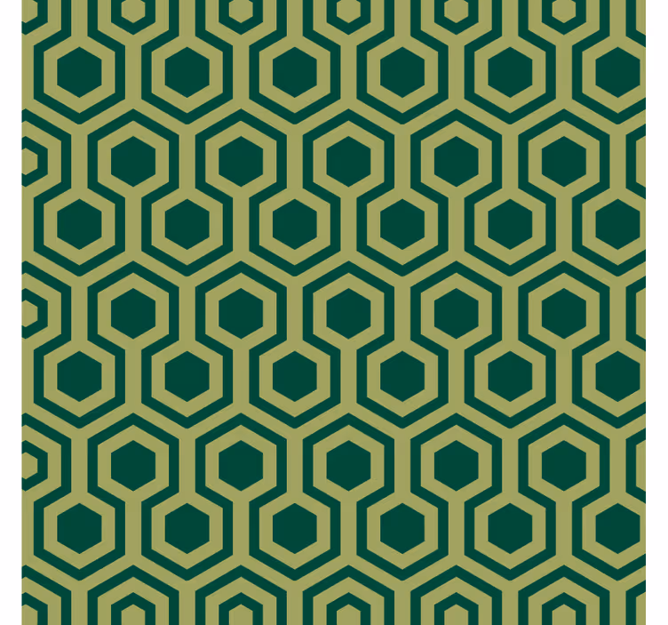 Carta da parati verde piastrelle esagonali vintage - TenStickers