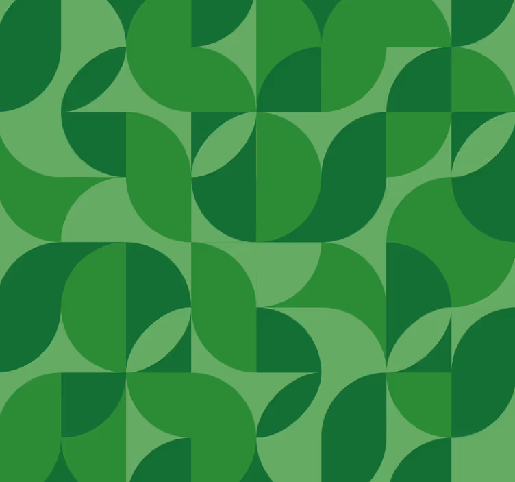Carta da parati verde geometrica retro - TenStickers